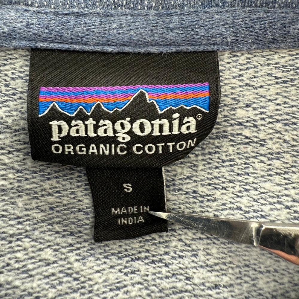Patagonia Fitz‎ Roy Scope Organic Cotton Full Zip Hoodie Sweatshirt Blue Small - Picture 5 of 7